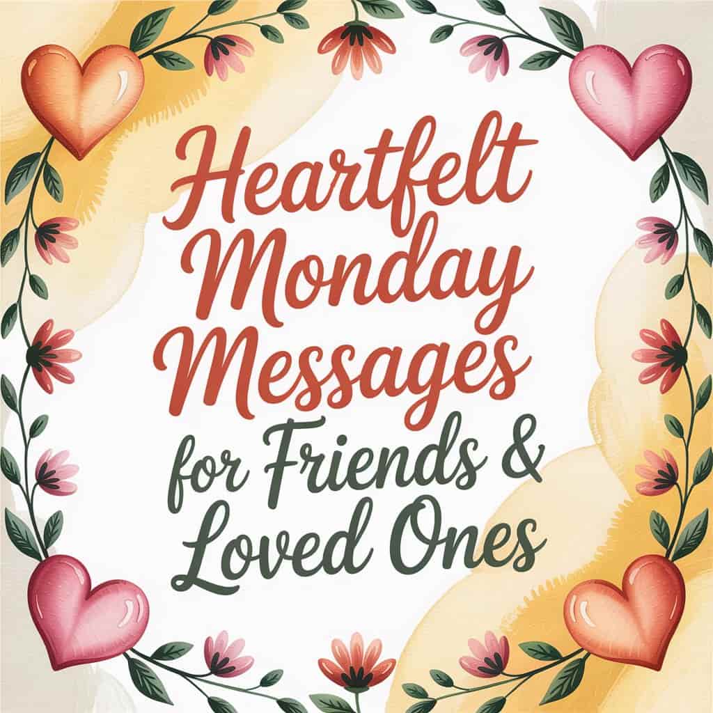 Heartfelt Monday Messages for Friends & Loved Ones