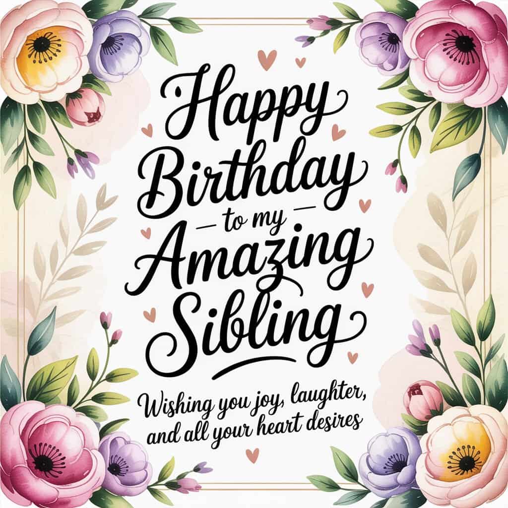 Lovely Birthday Messages for Siblings